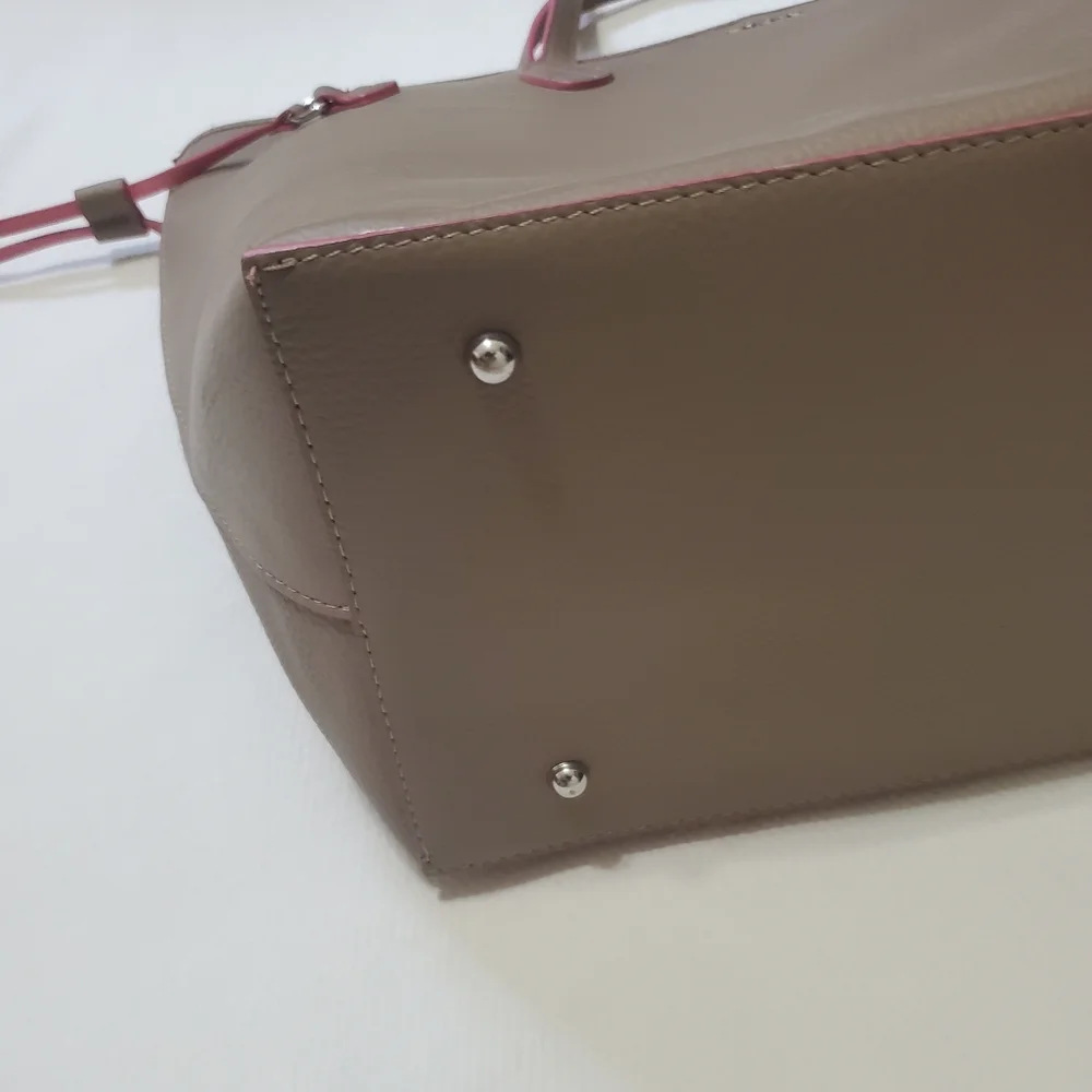 Lodis Bliss Leather Tote Large Shoulder Bag Taupe
